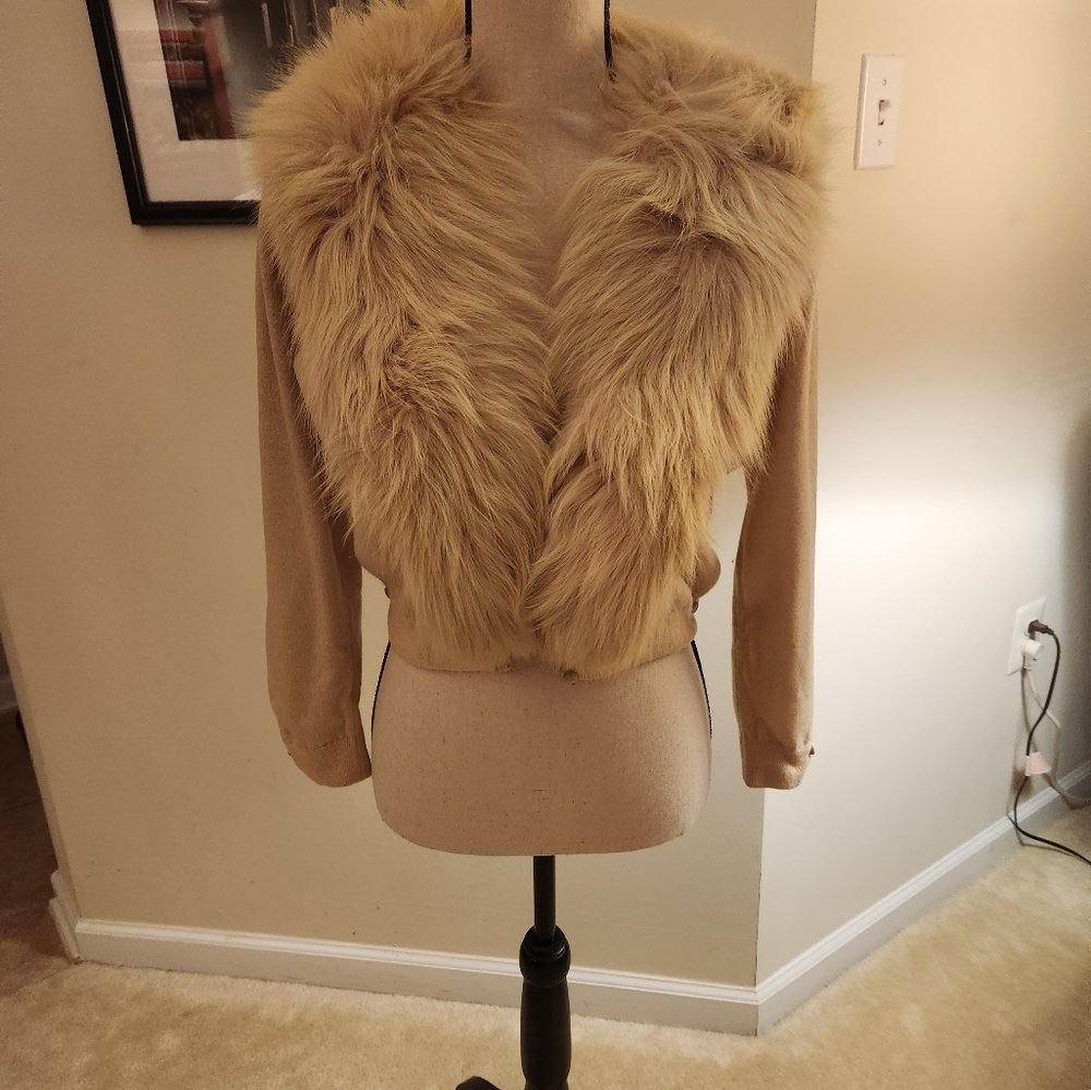 1950s Vintage 100% Fur Cashmere Cardigan Sweater